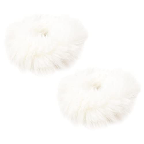 Scrunchies für pelziges Haar, elastische Haarschleifen, Haargummis aus synthetischem Kaninchenfell | -Pferdeschwanzhalter für Frauen oder Mädchen | elastische Schleifen und Esp von Genérico