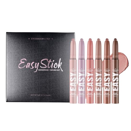 Set mit wasserdichten Lidschatten – matter Lidschatten – 6 wasserdichte Lidschattenstifte | Mehrfarbig | Cremiges Augen-Make-up-Set von Genérico