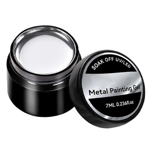 Silberner Metallnagellack – 7 ml reflektierender Chrom-Lack | Hochglanz- -Nagelfarbe, 3D-Effekt mit Finish für Männer-Accessoires von Genérico