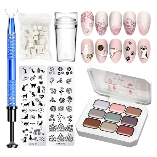 Solides Nagelgel, -Set für Malerei und Farbverlauf, Basis für künstlerische Maniküre, mit Metallklammer und Schwämmen, für Frauen und Mädchen Solides Nagelgel, -Set für Malerei und Farbverlauf, Basis für künstlerische Maniküre, mit Metallklammer und Schwämmen, für Frauen und Mädchen von Genérico