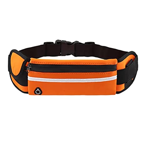 Sport-Gürteltasche, Gürteltasche, Laufgürtel, für Damen und Herren, Laufgürtel mit reflektierenden Streifen und verstellbarem Riemen mit Wasserflaschenhalter, für alle Handys, Orange von Generico