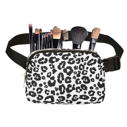 Sportliche Hüfttasche für Männer, Hüfttasche für Frauen, Gürteltaschen für den Outdoor-Gürtel, wasserdichte Schultertasche, Anti-Pilling-Hüfttasche, Leopard in Schwarz und Weiß, Consulte la von Genérico