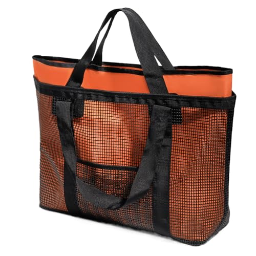 Strandtasche - Mesh Travel Tote | Leichte Tasche, Organizer mit großer Kapazität, faltbares Netzdesign mit einer schnellen Netztasche, einer großen Netztasche, einer großen Netztasche, Strandtasche von Genérico