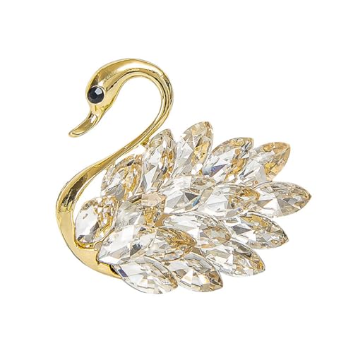 Swan Bullock Brosche Wasserdiamant Tier Brosche Damen Brosche Kleid Schmuck Zubehör, 5cm, Metall von Genérico