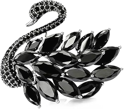 Swan Bullock Brosche Wasserdiamant Tier Brosche Damen Brosche Kleid Schmuck Zubehör, 5cm, Metall von Genérico