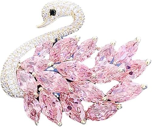 Swan Bullock Brosche Wasserdiamant Tier Brosche Damen Brosche Kleid Schmuck Zubehör, 5cm, Metall von Genérico