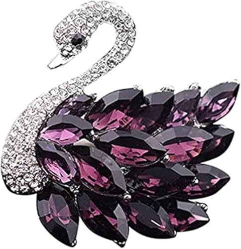 Swan Bullock Brosche Wasserdiamant Tier Brosche Damen Brosche Kleid Schmuck Zubehör, 5cm, Metall von Genérico