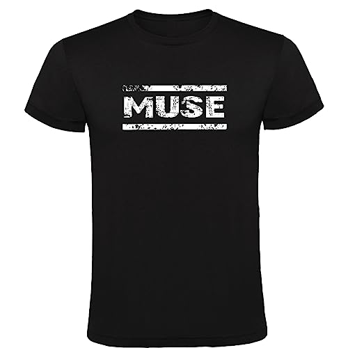 T-Shirt Muse Logo Schwarz Herren 100% Baumwolle Größen S M L XL XXL Kurzarm T-Shirt, Schwarz , L von Genérico