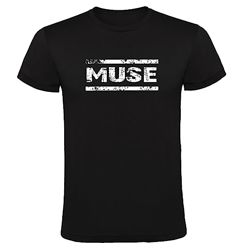 T-Shirt Muse Logo Schwarz Herren 100% Baumwolle Größen S M L XL XXL Kurzarm T-Shirt, Schwarz , XL von Genérico