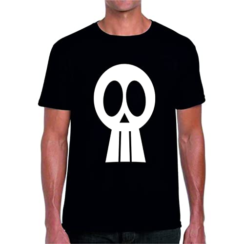 T-Shirt Totenkopf Schwarz und Weiß Zero Kalk, lange Ränder (Schwarz, L) von Generico