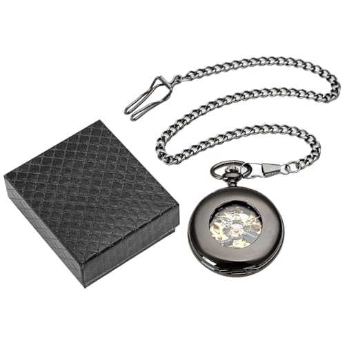 Taschenuhren - mechanische Uhren für Herren | Classic Mechanical Movement Pocketwatch | Herrenuhr | Tragbare Taschenuhr mit Kette | Vintage Taschenuhr für Herren, A, Consulte la descripción, Siehe von Genérico