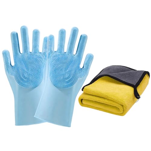 Toilettenhandschuhe für Hunde – Handschuhe für Hunde mit Handtuch – Anti-Missen und Haarentfernung für kleine Tiere und Kätzchen, zum Baden zu Hause oder im Freien von Genérico