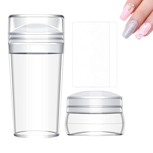 Transparenter Nagelstempel, französische Spitze, Nagelstudio-Stempel-Set, transparent, aus elastischem Silikon, Nagelkunst-Set mit Schaber von Genérico