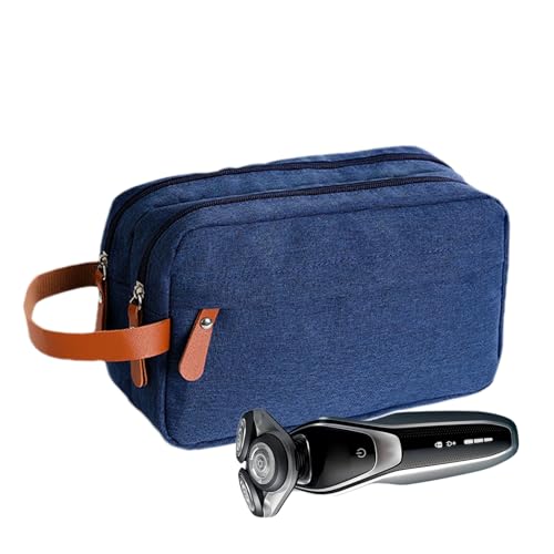 Travel Toiletry Bag For Men - Water Resistant Oxford Organizer Case | Double Layer Compact Grooming Kit with Handle, Durable Lightweight Shaving Hygiene Accessories Business Trips Holidays Gym von Genérico