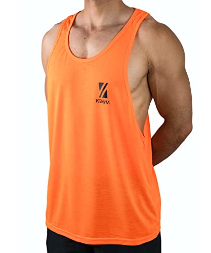 Vibrha Tanktop Herren Gym - Sport Tank top Herren Gym, Tanktops männer, muskelshirt, Men Tank top, t-Shirt ärmellos - Fluo Bodybuilding Fitness-Tanktops von Vibrha