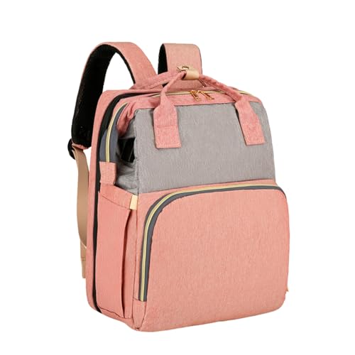 Wickeltasche mit tragbarem Kissen, Schnulleretui und Riemen für Kinderwagen | großes Multifunktions-Reisepaket | Maternity Baby Nappy Changing Bolss | Wimperntasche, Pink, Consulte la descripción von Genérico