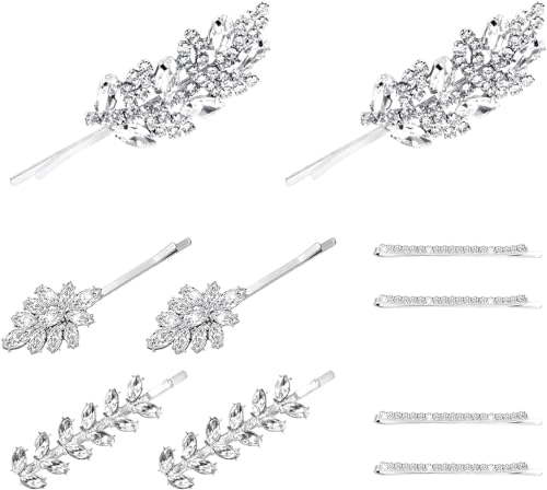 10 Stück Damen-Strasshaarclips, Hochzeitshaarclips, Diamond-Haarclips, Bridal Metal Hair Clip Brautjungfer Mädchen von Générique