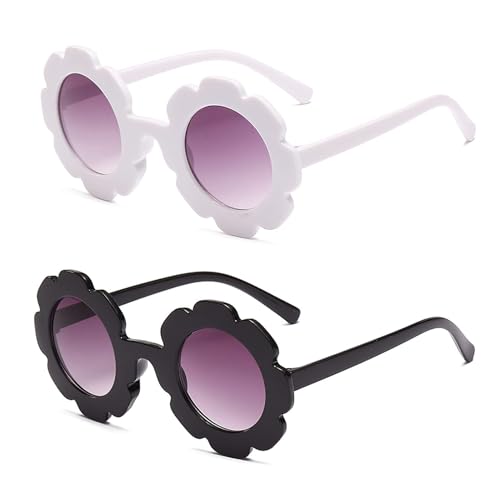 2 x Sonnenbrillen für Babys – polarisierter Augenschutz für Neugeborene, langlebiger faltbarer Rahmen | modisches Reisezubehör, Picknick-Nutzung im Park, aj, A Schwarz + Weiß, Se référer au descriptif von Générique