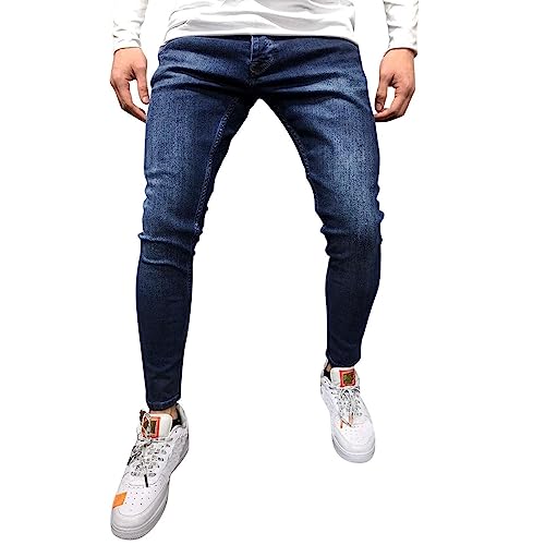 2024 AI – Fitness Pocket Skin Solid Herren Sports Pants Bodybuilding Länge Full Casual Herren Hose für Männer Jogger Männer Lange Länge, marine, XL von Générique