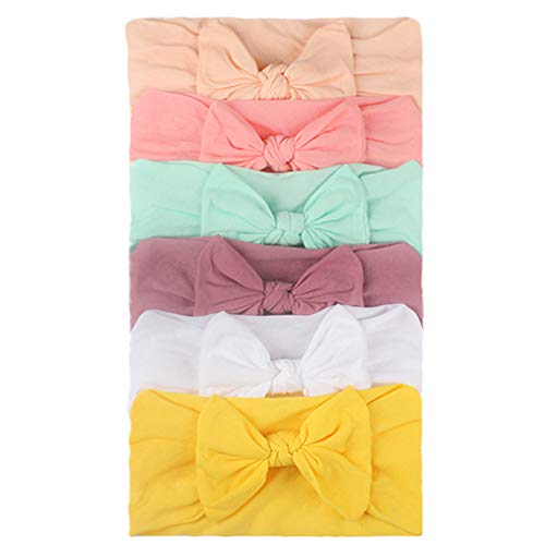 2024 AR – Mädchen 6 Stück Haar-Accessoires Stirnband Kleinkind Band Headwear Baby Bow Turban Baby Care Haarband Schleife Krawatte (A, Einheitsgröße) von Générique