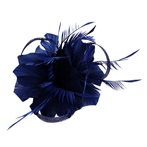 2024 Fascinatoren für Damen, Hochzeit, Blumen-Cocktail-Haarband (Marineblau, One Size) von Générique