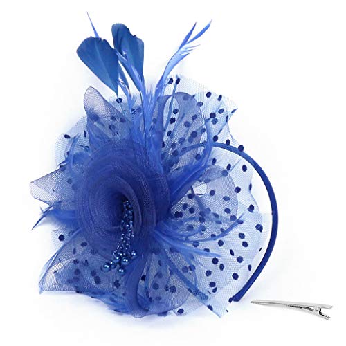 2024 New – Party Pearl Flapper Great Bridal Headpiece YP Headband Pelz Baum Katze (Blau, One Size) von Générique