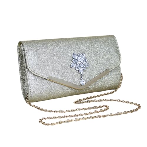 Abendtaschen für Damen, Abendtasche für Damen – kleine Handtasche elegant mit Magnetverschluss für Damen oder Freundin, gold, Se référer au descriptif von Générique