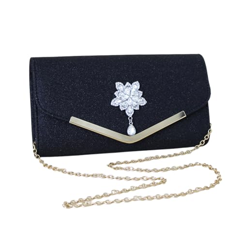 Abendtaschen für Damen, Clutches für Damen, kleine Handtasche mit Magnetverschluss, für Damen oder Freundin, Schwarz , Se référer au descriptif von Générique