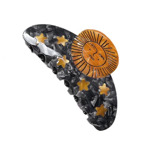 Acetat-Haar für Frauen – Sonnenblumenhaar, Haarspange | Mit starker Befestigungsnadel, Schneckenhaar mit Stern-Sonnenblume, Krokodilpinzette von Générique