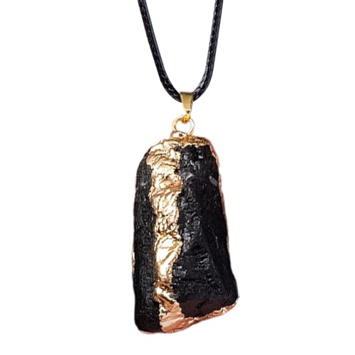 Anhänger Obsidian schwarz, Halskette Obsidian | Anhänger Halskette dekorativ – elegante Halskette für Männer und Frauen, Halskette mit Anhänger aus Natur, Halskette mit Anhänger aus Stein von Générique