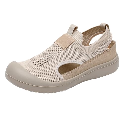 Atmungsaktive Damen-Sneaker für Pool und Strand, Schuhe, ohne Schnürung, Slip-on, atmungsaktiv, mit Mesh, Plattformschuhe, Wander- und Trekkingschuhe, kaki, 36 EU von Générique