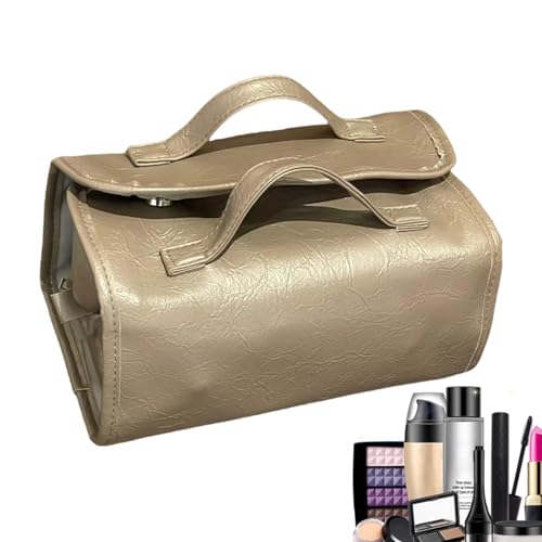 Aufrollbare Kosmetiktasche – multifunktionale Kosmetiktasche | Tragbare wasserdichte Kosmetiktasche für Frauen, 4-in-1-Organizer für Reisen, grau, Se référer au descriptif, Siehe Beschreibung von Générique