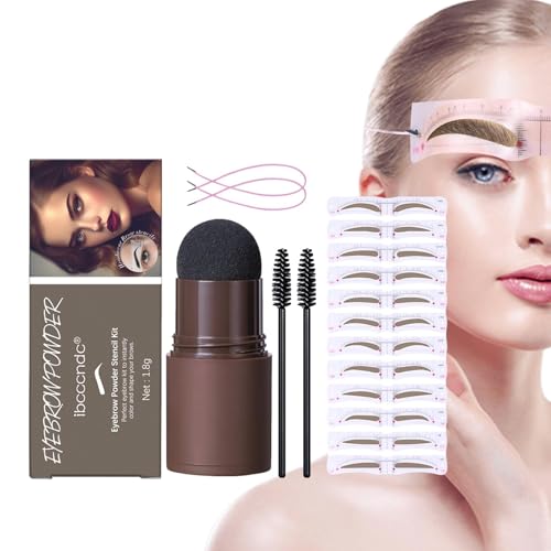 Augenbrauen-Schablonen-Set | Augenbrauen-Stempel-Set, schmutzabweisend und wasserdicht – Set zum Formen von Augenbrauenschablonen mit 12 Augenbrauen-Vorlagen für qualifizierte Anfänger von Générique