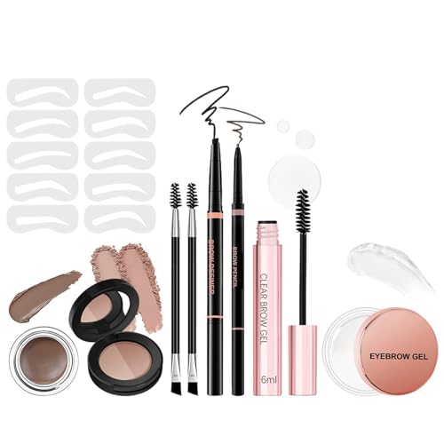 Augenbrauen-Stempel-Set – flüssiger Augenbrauenstift | Augenbrauen-Stempel-Set | Augenbrauen-Stift Make-up-Set | Augenbrauen-Stift | Set mit wasserfestem Augenbrauenstempel | von Générique