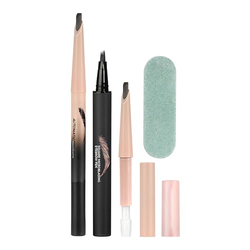 Augenbrauenstift – Set mit Augenbrauen-Stift, mikrobridierend, flüssig, kurbig, mit 4 Zähnen, Mikrogabelspitzen-Applikator, S von Générique