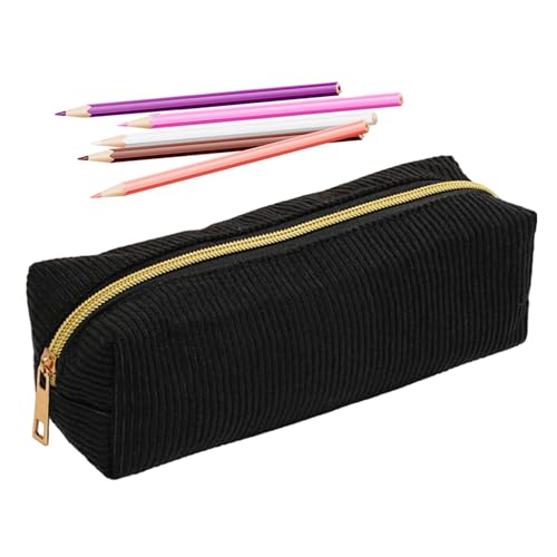 Bleistifttasche – Bleistifttasche mit Reißverschluss | Briefpapier-Organizer mit Reißverschluss | Sammelalbum | Aufbewahrungstasche für Haftnotizen | Eraser Marker Ruler Sticky Notes Of, Schwarz , Se von Générique