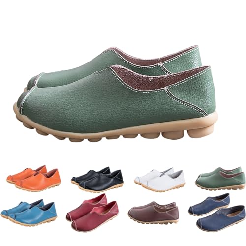 Bootsschuhe für Damen – Wanderschuhe, ohne Schnürsenkel, Espadrilles, einzigartiger Absatz, Sneaker, Leder, lässig, bequem, niedrige Schuhe, Slip-Ins, großer Eingangsschuh, grün, 45 EU Bootsschuhe für Damen – Wanderschuhe, ohne Schnürsenkel, Espadrilles, einzigartiger Absatz, Sneaker, Leder, lässig, bequem, niedrige Schuhe, Slip-Ins, großer Eingangsschuh, grün, 45 EU von Générique