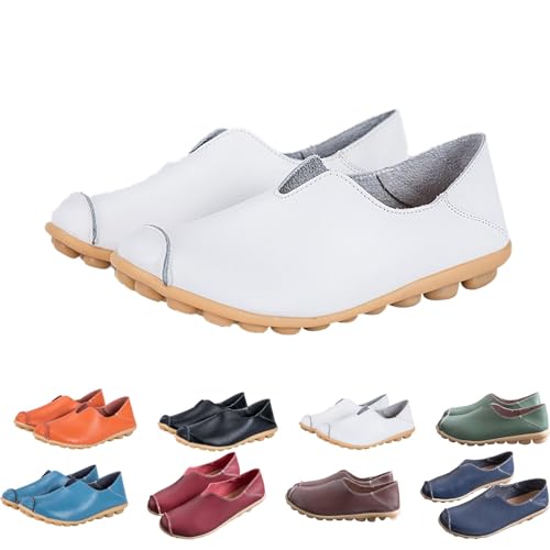 Bootsschuhe für Damen – Wanderschuhe, ohne Schnürsenkel, Espadrilles, einzigartiger Absatz, Sneaker, Leder, lässig, bequem, niedrige Schuhe, Slip-Ins, großer Eingangsschuh, weiß, 39 EU Bootsschuhe für Damen – Wanderschuhe, ohne Schnürsenkel, Espadrilles, einzigartiger Absatz, Sneaker, Leder, lässig, bequem, niedrige Schuhe, Slip-Ins, großer Eingangsschuh, weiß, 39 EU von Générique