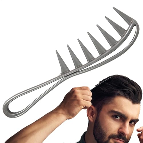 Breiter Kamm -teeth - Cricciacapelli-Kamm für definierte Locken, Duschkämme für nasses Haar | Werkzeug für Frisuren mit Haifischzähnen, extra breiter Kamm für Frauen von Générique