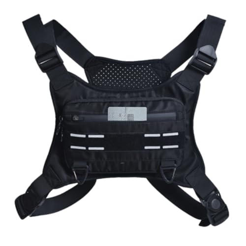 Brusttasche beim – leichte, reflektierende Trainingsläuse für Männer und Frauen | Verstellbare atmungsaktive Laufweste für Radfahren, Wandern und Bergsteigen | Packung mit, Schwarz , Se référer von Générique