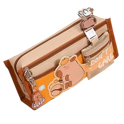 Capybara Bleistiftbox – niedliche Capybara Bleistiftbox – Ästhetisches Federmäppchen – Federmäppchen mit breiter Öffnung mit Aufklebern – Stiftetasche mit mehreren Fächern aus für von Générique