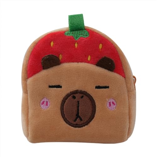 Capybara Plüsch-Handtaschen – Mini-Tasche aus Plüsch | Niedliche Geldbörse für Kinder aus Plüsch Capybara – tragbare Organisationstasche für Erwachsene, multifunktionale Geldtasche, rot, Se référer au von Générique