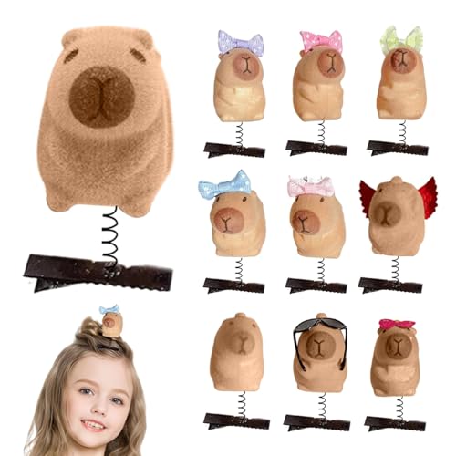 Capybara kleine Haarspangen für Damen, 10 x niedliche Haarspangen für Mädchen, modische Haarklammern, Tierhaarnadel für den täglichen Gebrauch, Hüte, Autos von Générique