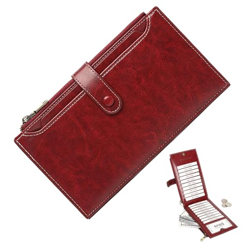 Card Holder Wallet, Women's Retro Purse, Large Capacity Wallet, Business Card Case, Multi Card Holder, Cell Phone Wallet 20 x 11 x 2.5 cm/7.87 x 4.33 x 0.98 Zoll Retro Style Wallet, Women's Card von Générique