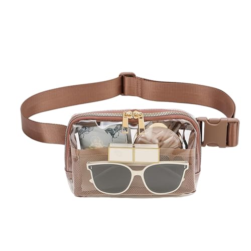 Clear Fanny Pack Damen – Soupche Sportliche transparente tragbare Handtasche Tragetasche verstellbar leicht | Brusttasche, transparent, hart, , Se référer au descriptif, Siehe Beschreibung von Générique
