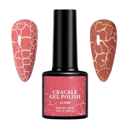 Crackle Gel Nail Paint – Chic Fingertip Art Polish Kit, 7 ml Farbe im Maniküre-Stil | Mode Nagel-Emaille für Mädchen Teenager, Ball-Make-up, romantisches Datum, Vorräte von Générique