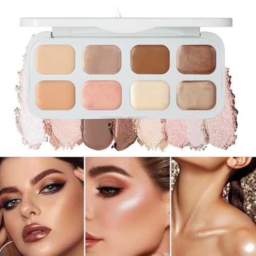 Cream Makeup Palette Eye Shadow Concealer Palette 8 Farben Makeup Palette Long-lasting Makeup Palette Color Correcting Cream Makeup Concealer and Eye Shadow Kit Girls Makeup Palette Professional C von Générique