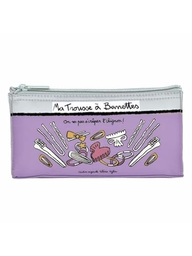 DLP Violett Haar-Accessoires-Case, Kosmetiktasche mit Cartoon Pattern, Reißverschluss, 20 x 5 x 11 cm, für Erwachsene, unisex, Reise/Underwegs Make-up Aufbewahrung, Jugend Mädchen von Générique