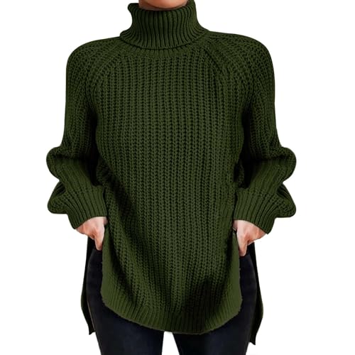 Damen-Pullover aus Kaschmirwolle, Rollkragen, Langarm, Stehkragen, Unterziehpullover, Wollpullover, Vintage, klassisch, Slim Fit, leicht, Soft Pullover, Rollkragen, Damen, Winter von Générique