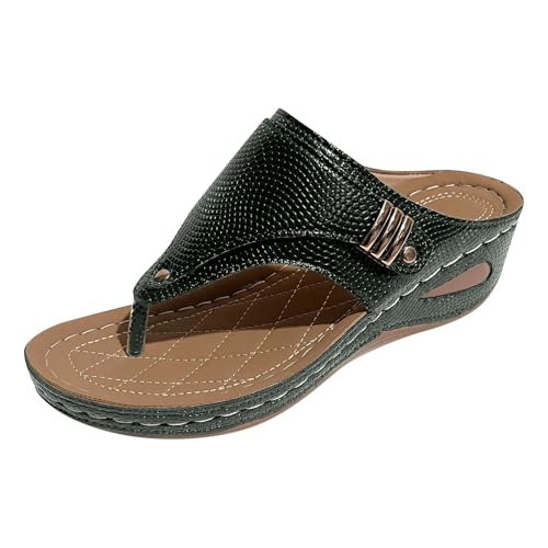 Damen-Sandalen, Sommer, Damen, Sandalen, modisch, Bohemian, Sommer, bequem, Sandalen, Damen, orthopädisch, Espadrille, grün, 36 EU von Générique